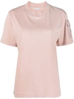 Moncler t-shirt en coton à patch logo - Rose