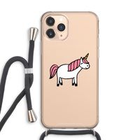 Eenhoorn: iPhone 11 Pro Max Transparant Hoesje met koord