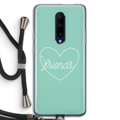Friends heart pastel: OnePlus 7 Pro Transparant Hoesje met koord