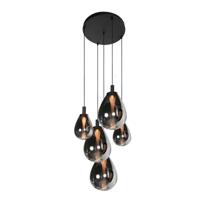 Steinhauer Hanglamp Glimsy 5 lichts Ø 45 cm zwart