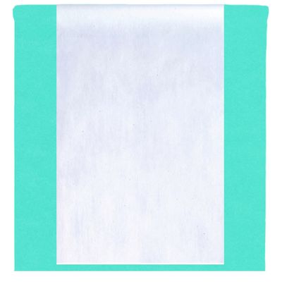 Feest tafelkleed met tafelloper - op rol - azuurblauw/wit - 10 meter