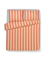 HEMA Dekbedovertrek 200x200/220cm zacht katoen strepen perzik (perzik)