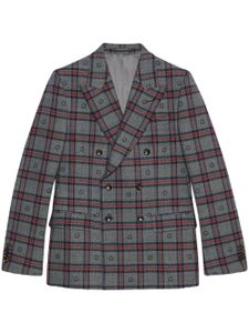 Gucci blazer en laine à carreaux - Gris