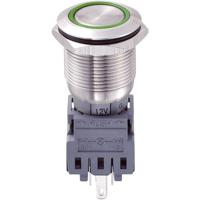 TRU COMPONENTS 701918 LAS1-BGQ-11ZE/G/12V Vandalismebestendige drukschakelaar 250 V/AC 5 A 1x uit/aan Continu Groen IP67 1 stuk(s) - thumbnail