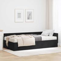 Hoekbedframe met Matras Anders 2 pcs Zwart Fluweel