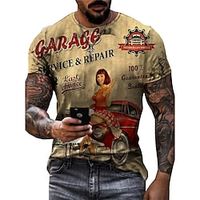 Voor heren T-shirt verontruste t-shirt Grafisch Tekenfilm Automatisch Strakke ronde hals Geel Paars Groen Khaki 3D-afdrukken Straat Casual Korte mouw Afdrukken Kleding Modieus Basic Klassiek Lightinthebox - thumbnail