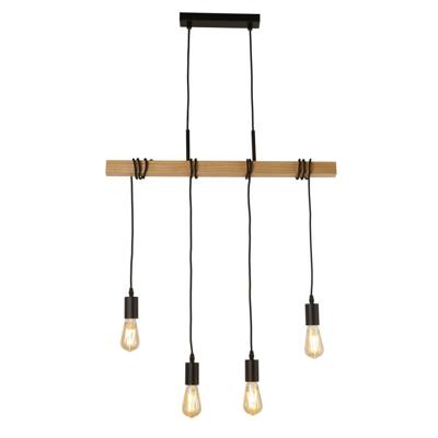 Searchlight 4-lichts hanglampWoody met hout - 95041-4BR