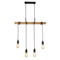 Searchlight 4-lichts hanglampWoody met hout - 95041-4BR