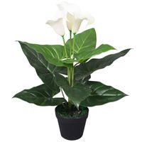 vidaXL Kunst calla lelie plant met pot 45 cm wit - thumbnail