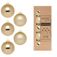 Kerstballen van glas - 20x - brokaat goud- 6 cm -milieubewust verpakt   -