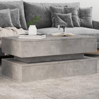 Salontafel met LED-verlichting 90x50x40 cm betongrijs