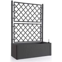 STEFANPLAST Natural Deluxe rechthoekige bloembak met gaas - 100 x 43 x H 142 cm - 90 + 6.5 L op voorraad - Antraciet