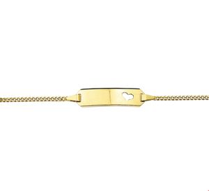 TFT Graveerarmband Goud Hart Plaat 5 mm 13 - 15 cm