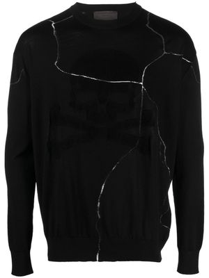 Philipp Plein pull à effet craquelé - Noir
