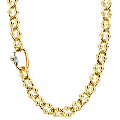 TI SENTO-Milano 34020SY Ketting zilver-zirconia goud-en zilverkleurig-wit 9 mm 45 cm