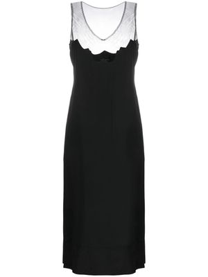 Simone Rocha robe mi-longue à design sans manches - Noir