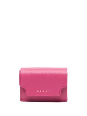 Marni portefeuille en cuir à design pliant - Rose