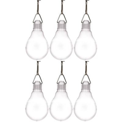 6x Buiten verlichting solar lampenbolletjes wit 11,8 cm