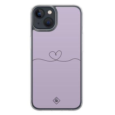 iPhone 13 mini hybride hoesje - Hart lila