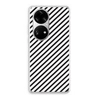 Strepen zwart-wit: Huawei P50 Pro Transparant Hoesje
