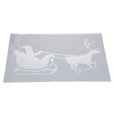 Kerst raamsjablonen/raamdecoratie Kerstman in slee plaatje 54 cm