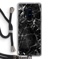 Zwart Marmer 2: OnePlus 8 Pro Transparant Hoesje met koord