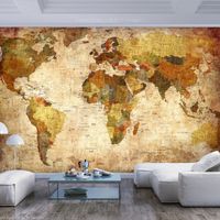 Fotobehang - Oude wereldkaart, premium print vliesbehang - thumbnail