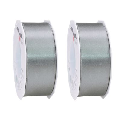 3x Luxe hobby/decoratie antraciete satijnen sierlinten breed 4 cm/40 mm x 25 meter