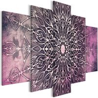 Schilderij - Roze Mandala , 5 luik - thumbnail