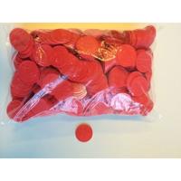 Consumptiemunten rood met ster 500 stuks