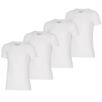Apollo T-shirt Heren Bamboo Basic V-neck Wit 4-pack-XXL