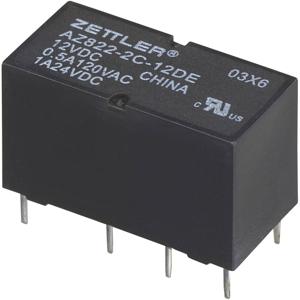 Zettler Electronics AZ822-2C-6DSE Printrelais 6 V/DC 2 A 2x wisselcontact 1 stuk(s)