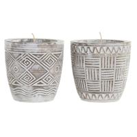 Kaars DKD Home Decor Hout Was (2 Stuks)