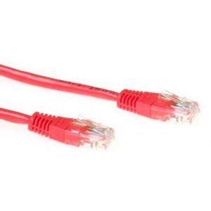 ACT Rode 3 meter U/UTP CAT6 patchkabel met RJ45 connectoren