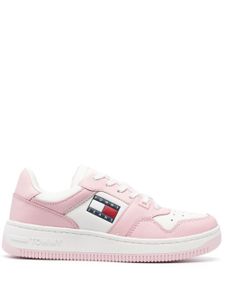 Tommy Jeans baskets en cuir à logo embossé - Rose