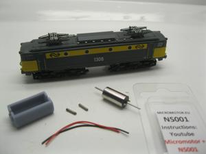 micromotor NS001 motor ombouwset voor Startrain NS001 NS 1300, SNCF CC 7100, Renfe Alsthom 276