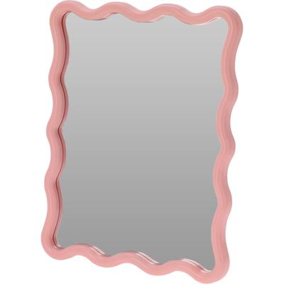 Home & Styling kinder wandspiegel - Princess - 30 x 38 cm - kunststof/glas - roze rand Home & Styling kinder wandspiegel - Princess - 30 x 38 cm - kunststof/glas - roze rand