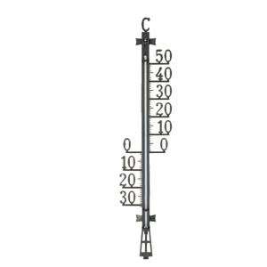 TFA Buiten Thermometer - analoog - kunststof - XL - zwart - 50 x 11 cm