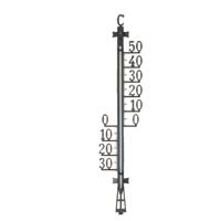 TFA Buiten Thermometer - analoog - kunststof - XL - zwart - 50 x 11 cm