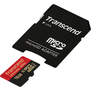 Transcend Ultimate (600x) microSDHC-kaart Industrial 16 GB Class 10, UHS-I Incl. SD-adapter