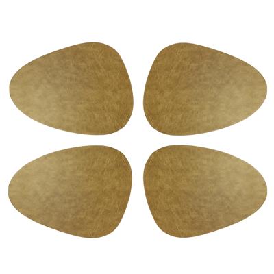 Unique Living placemats Floris lederlook - 8x - 39 x 30 cm - goud - PU leather - tafel