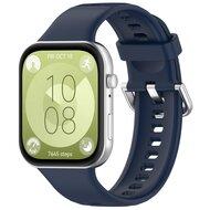 Siliconen bandje met gesp - Donkerblauw - Huawei Watch Fit 3 / Fit 4