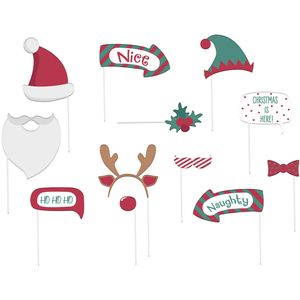 Kerst foto prop set - 24-delig - Christmas party - photo booth