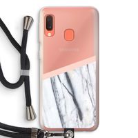 A touch of peach: Samsung Galaxy A20e Transparant Hoesje met koord