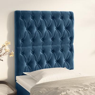Hoofdborden 2 st 80x7x78/88 cm fluweel donkerblauw