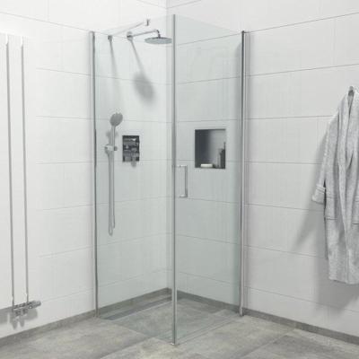 Saniclass Neptune Douchecabine - 1 draaideur - Zijwand - 90x90x200cm - 6mm veiligheidsglas - anti kalk - chroom SKII1221-90-C
