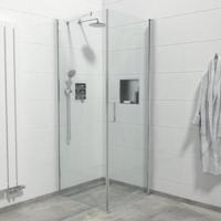 Saniclass Neptune Douchecabine - 1 draaideur - Zijwand - 90x90x200cm - 6mm veiligheidsglas - anti kalk - chroom SKII1221-90-C