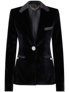 Rabanne crystal-button velour single-breasted blazer - Noir