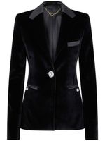 Rabanne crystal-button velour single-breasted blazer - Noir - thumbnail