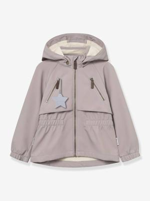 Softshell meisjesjas met capuchon, winddicht en waterafstotend MATALGEA MINI A TURE zachtpaars